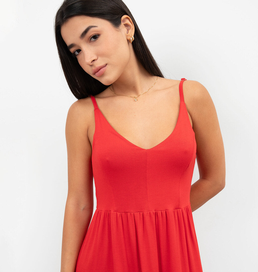 Vestido Cavado Com Recorte Maria