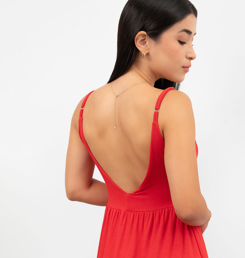 Vestido Cavado Com Recorte Maria