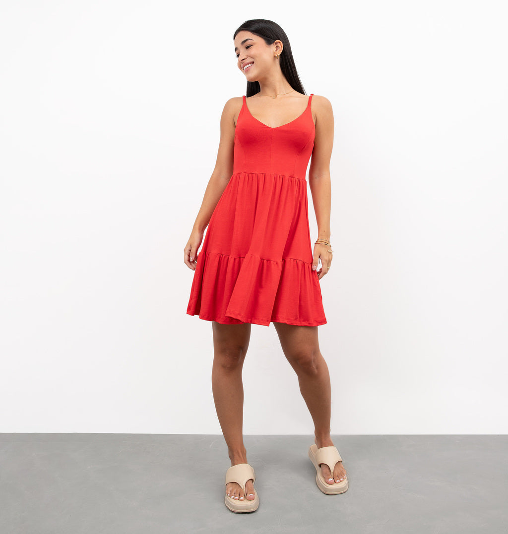 Vestido Cavado Com Recorte Maria