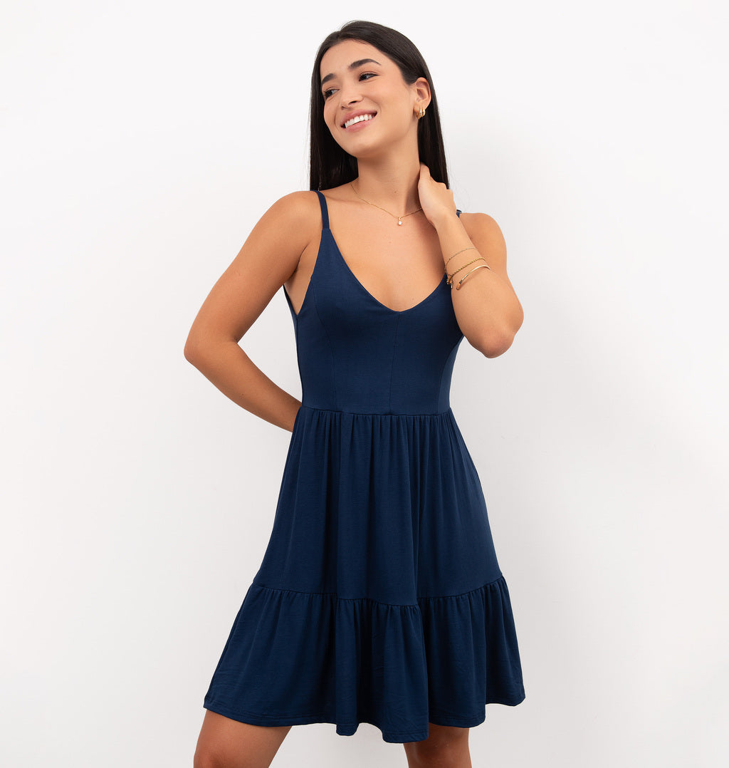Vestido Cavado Com Recorte Maria