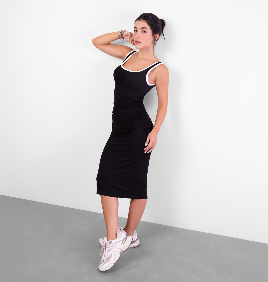 Vestido Regata com Franzido Lateral