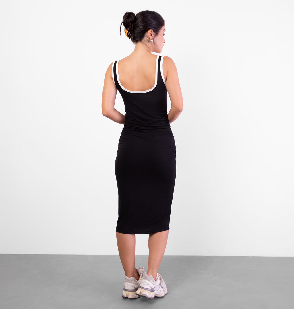 Vestido Regata com Franzido Lateral