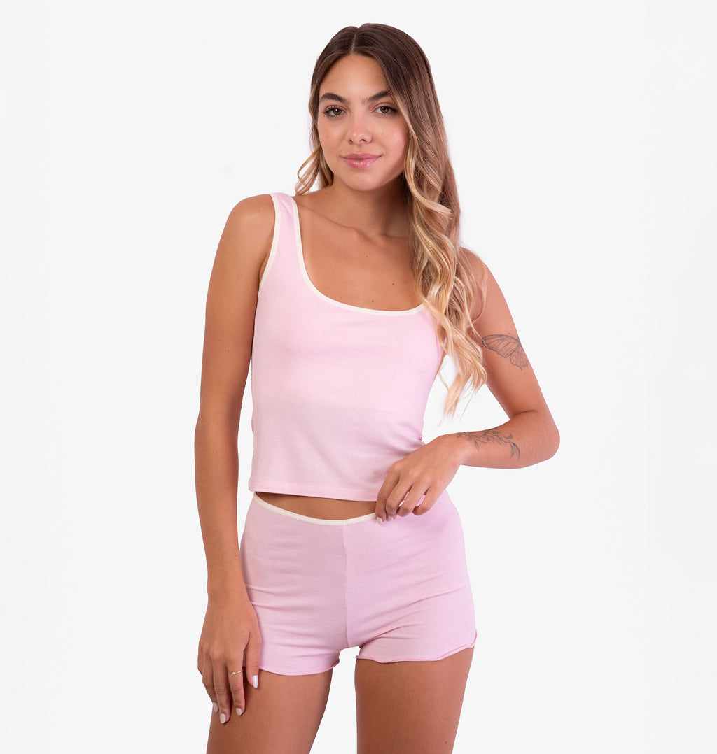 Conjunto Pijama Short Doll Liso em Viscolycra