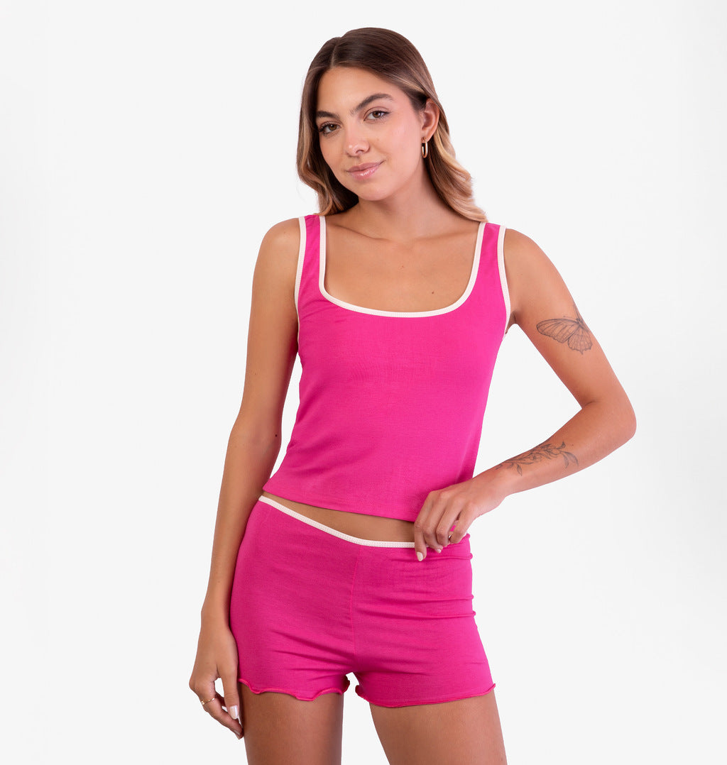 Conjunto Pijama Short Doll Liso em Viscolycra
