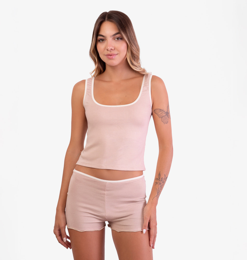 Conjunto Pijama Short Doll Liso em Viscolycra