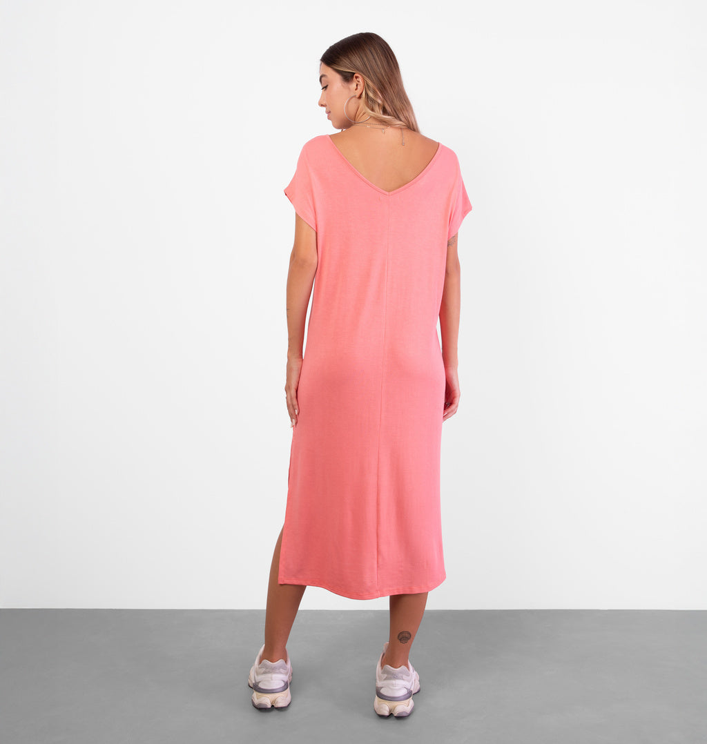 Vestido Midi com Mangas Morcego