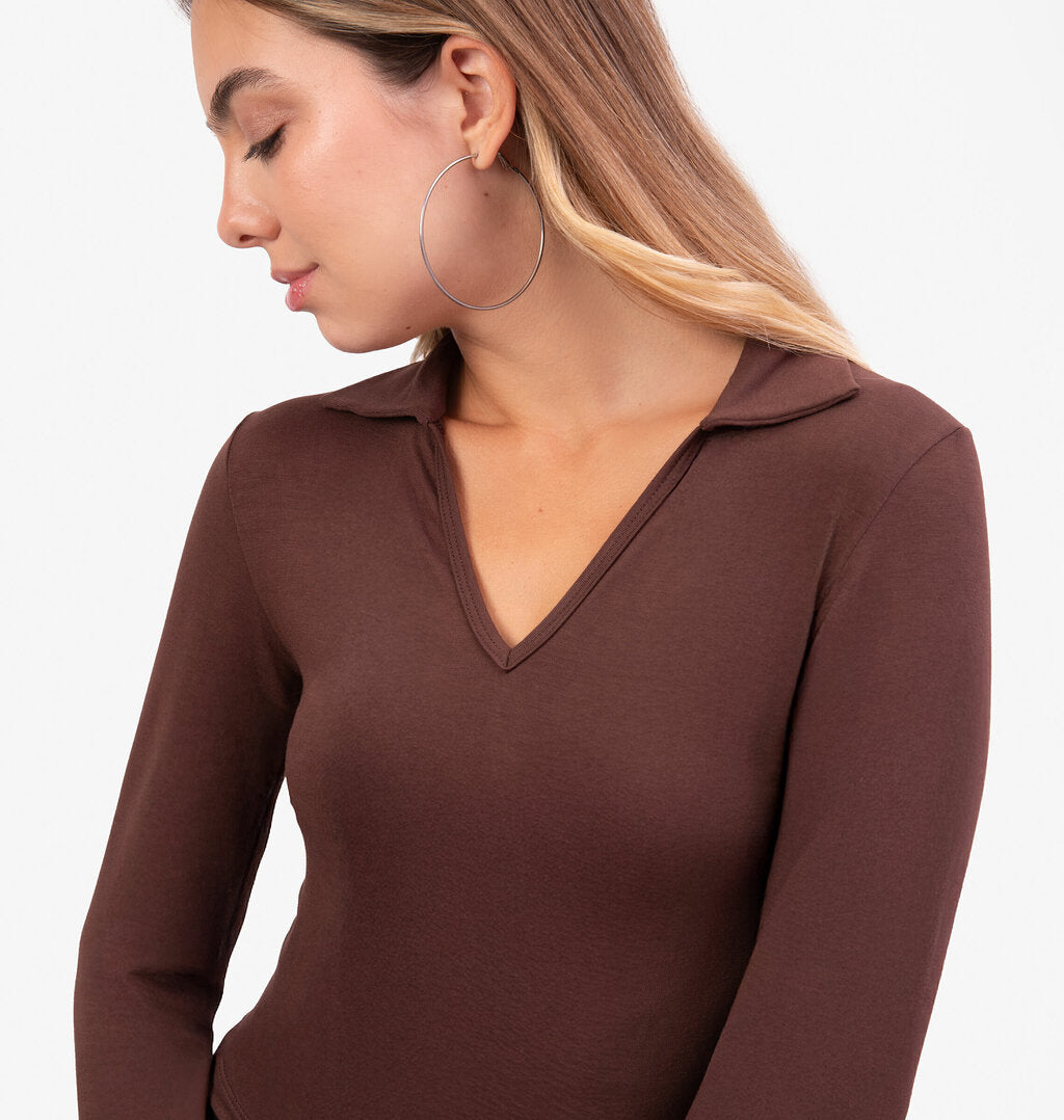 Cropped Manga Longa Gola Polo