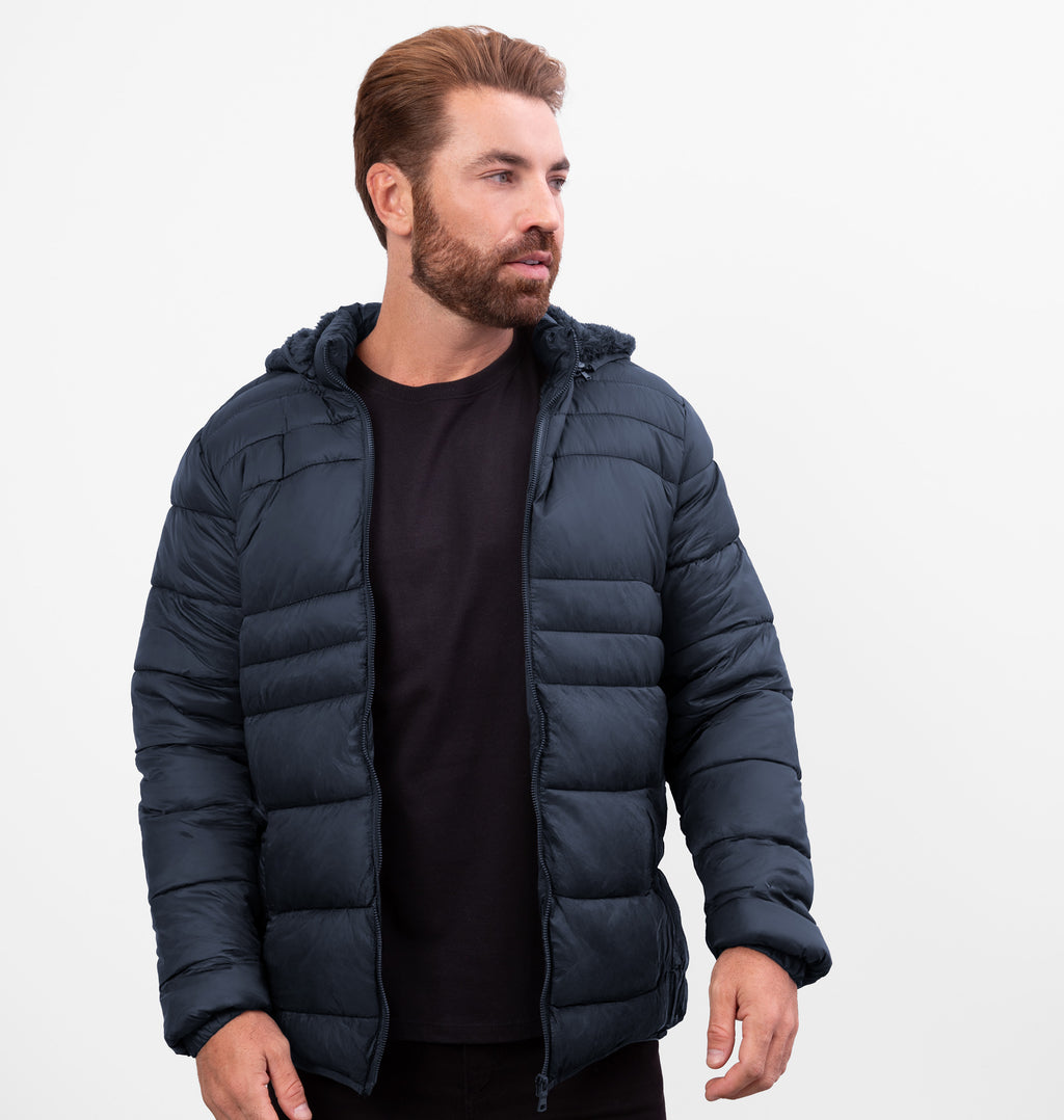 Jaqueta Puffer com Bolsos de Zíper
