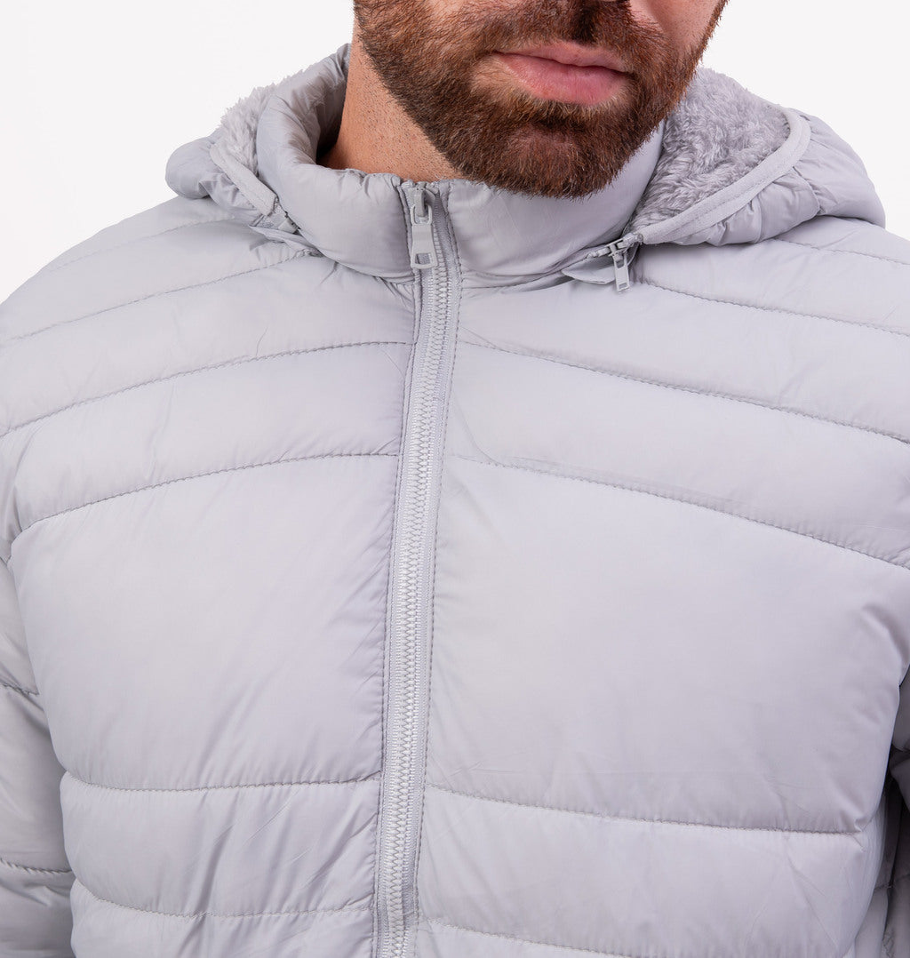 Jaqueta Puffer com Bolsos de Zíper