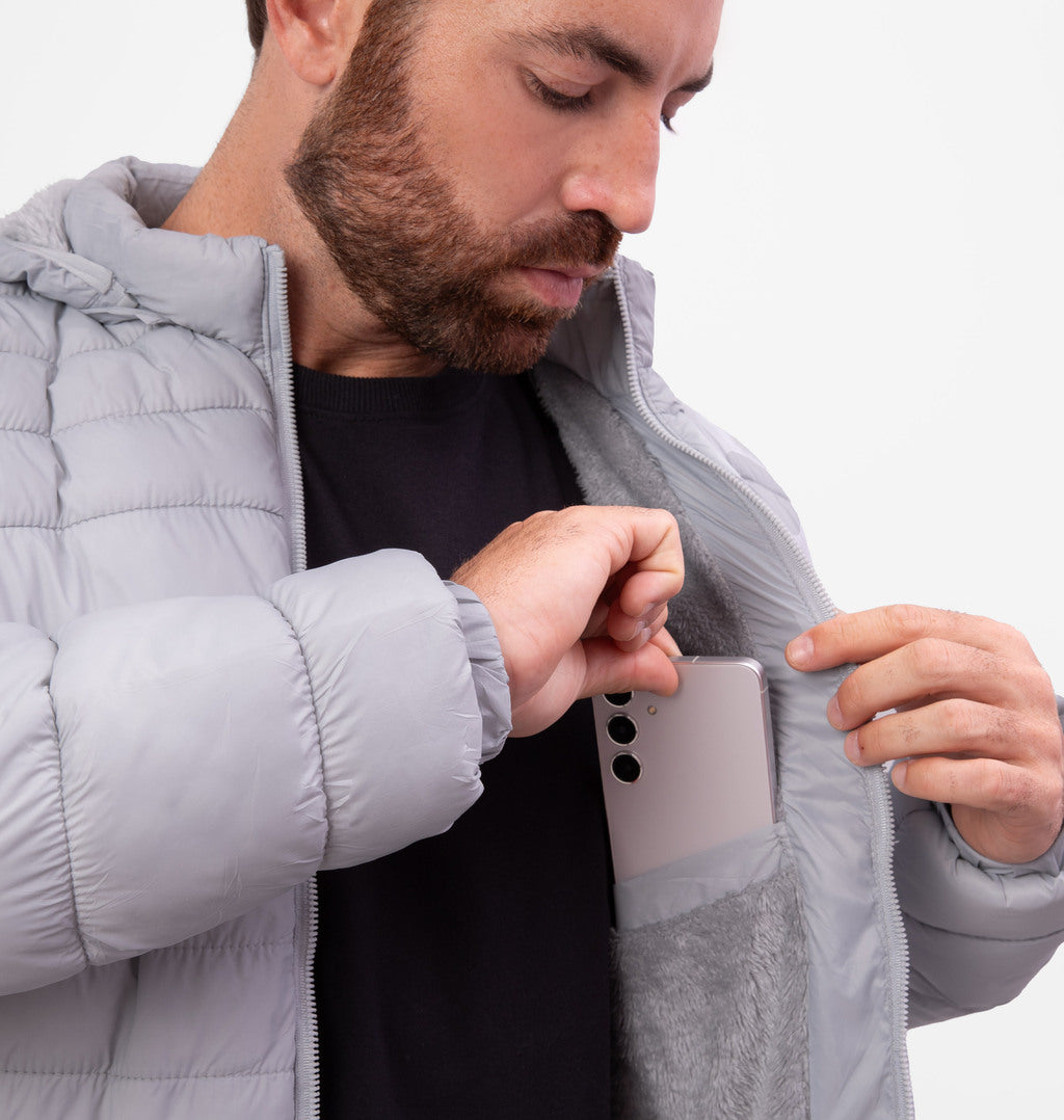 Jaqueta Puffer com Bolsos de Zíper