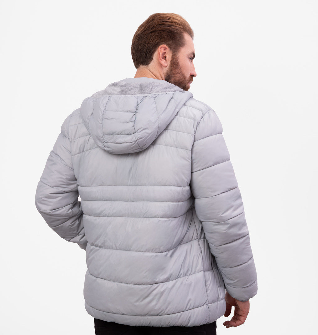 Jaqueta Puffer com Bolsos de Zíper