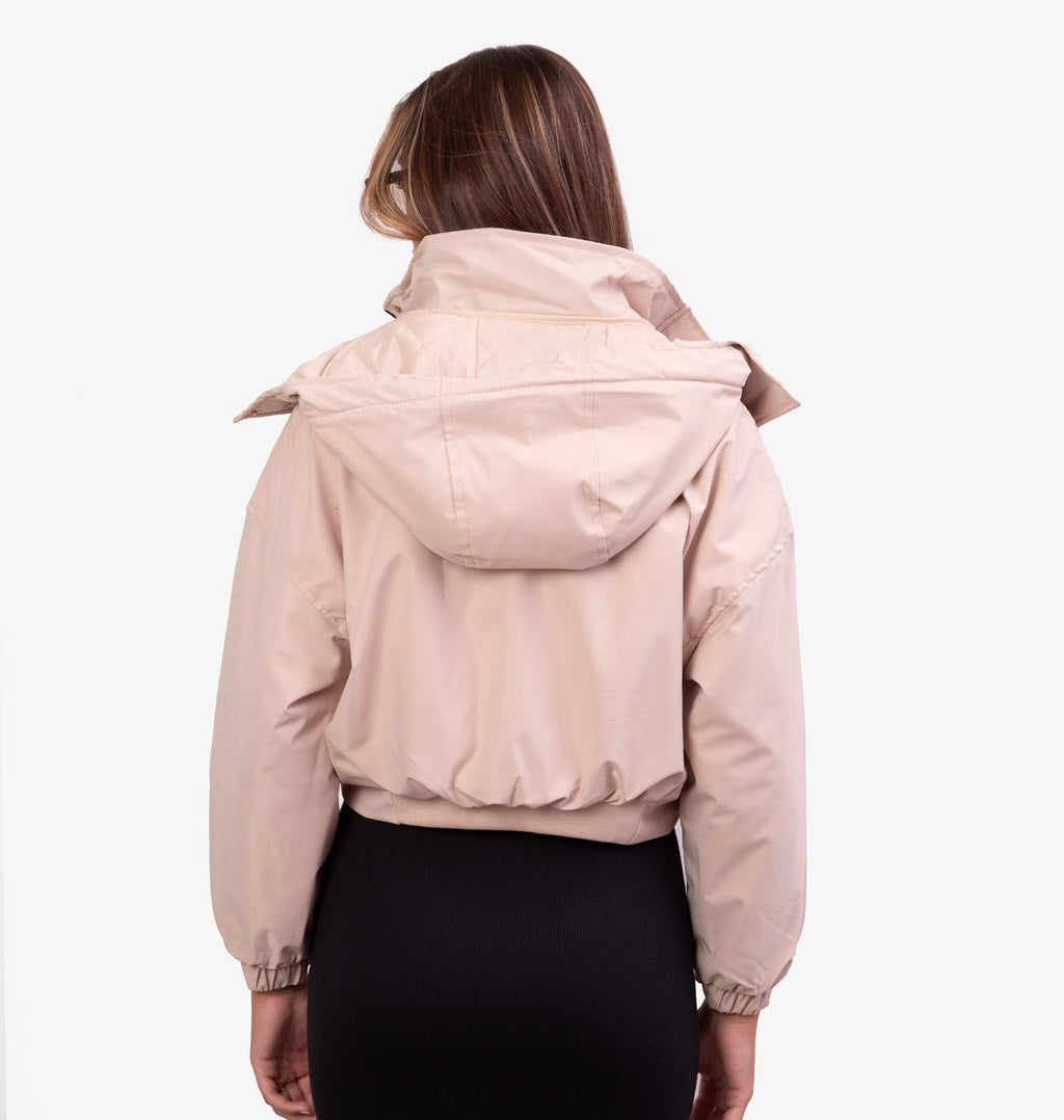 Jaqueta Cropped com Capuz