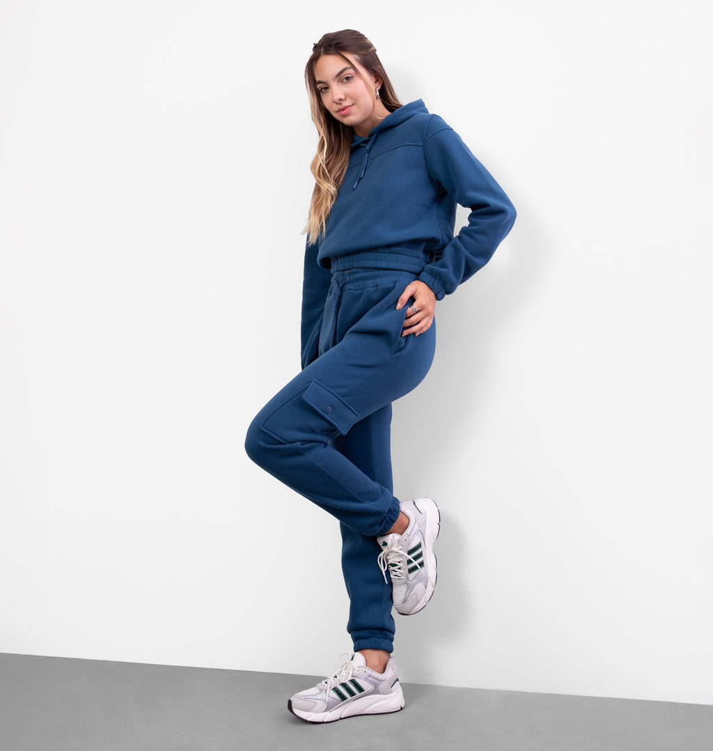 Calça Cargo Peluciada Com Cordão