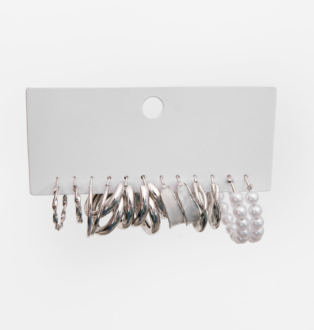 Kit com 6 Pares de Brincos Diversos em Latão