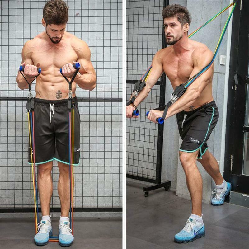 Kit Elástico Extensor para Musculação Funcional