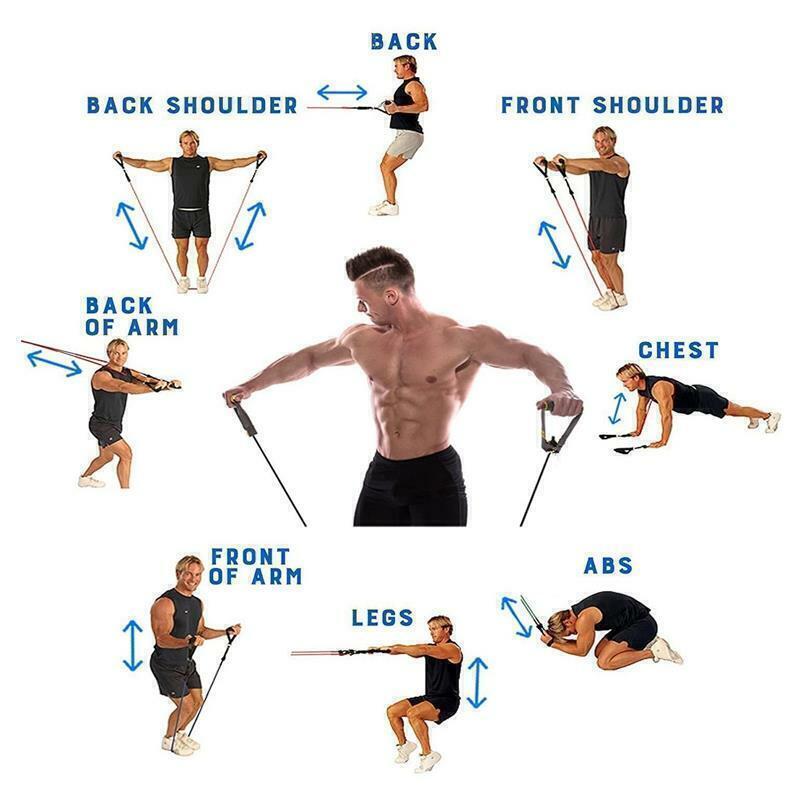 Kit Elástico Extensor para Musculação Funcional