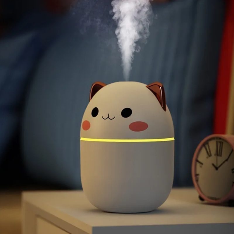 Umidificador Difusor De Ar Climatizador Aromático Gatinho