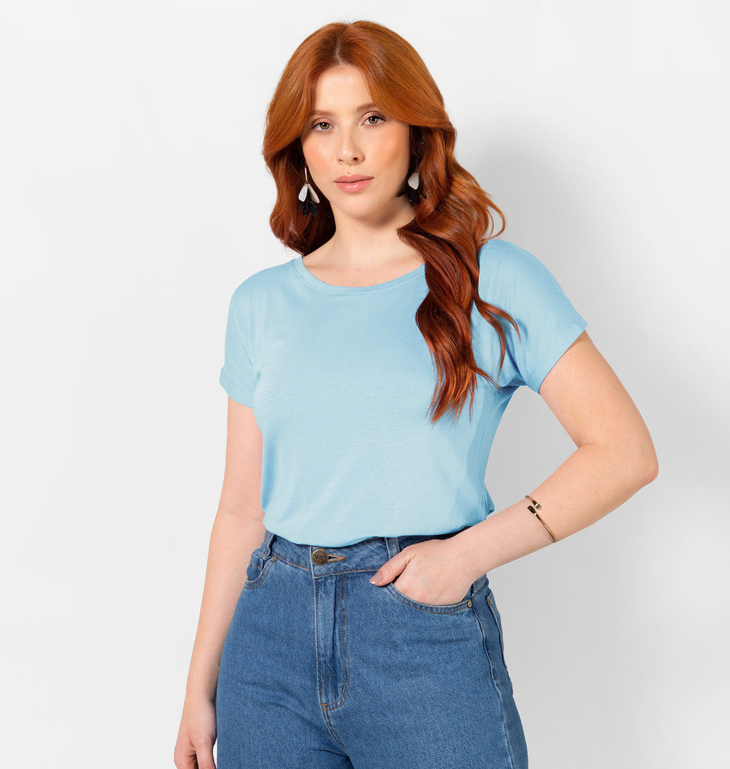 Blusa Básica Decote Canoa