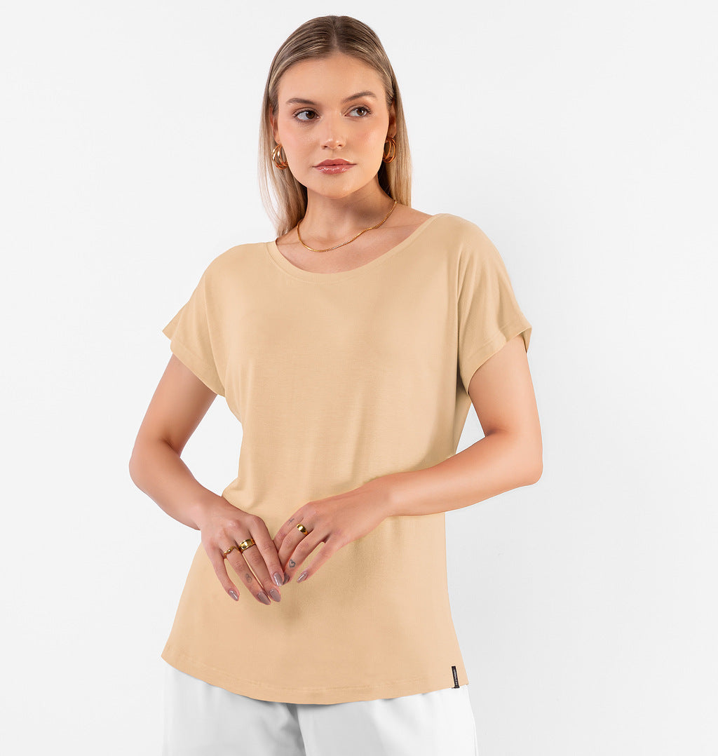 Blusa Básica Decote Canoa