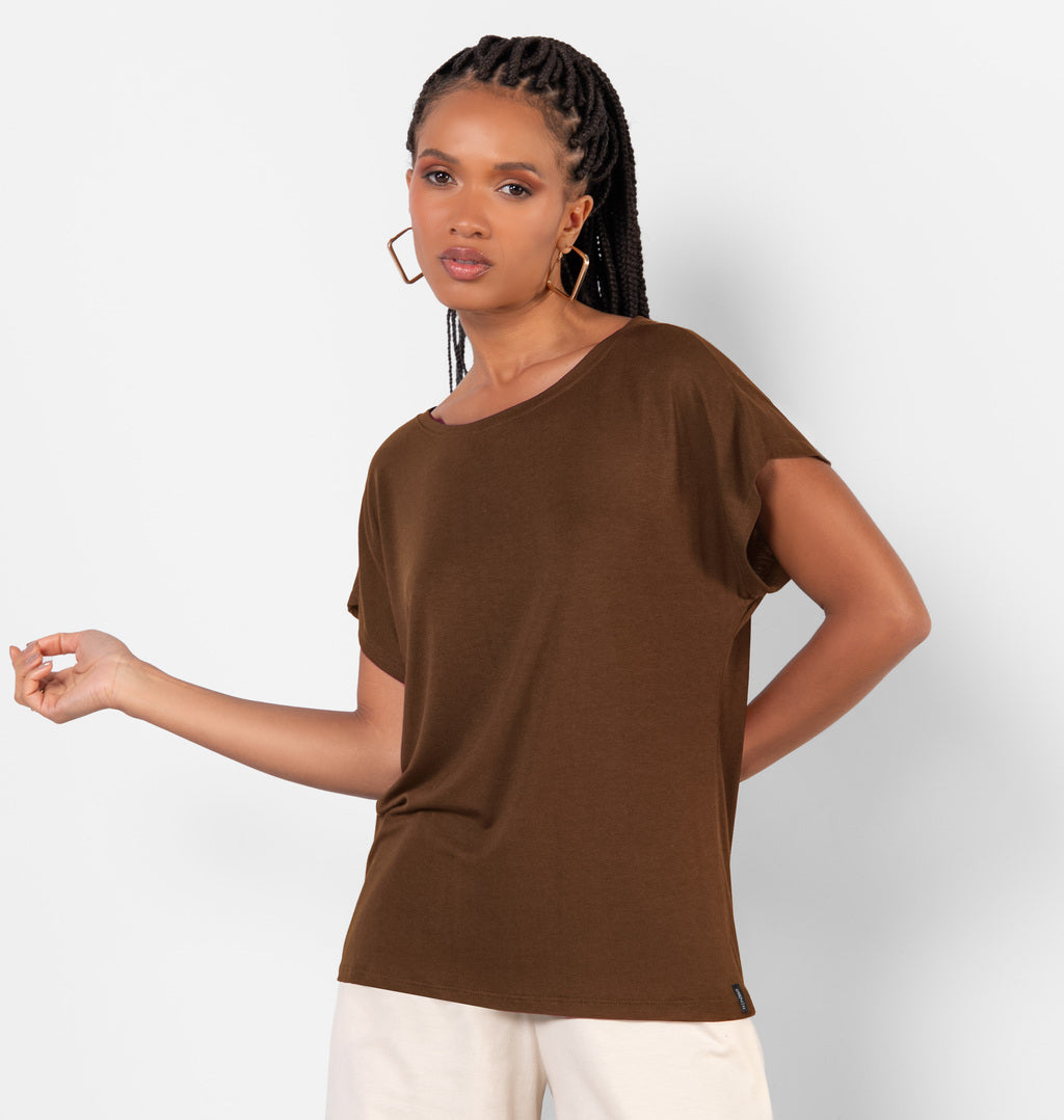 Blusa Básica Decote Canoa
