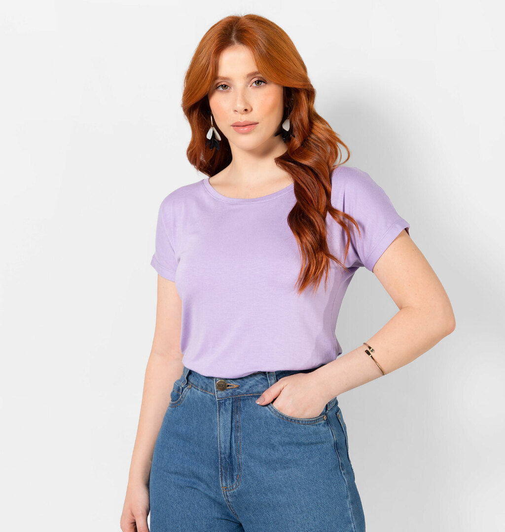 Blusa Básica Decote Canoa