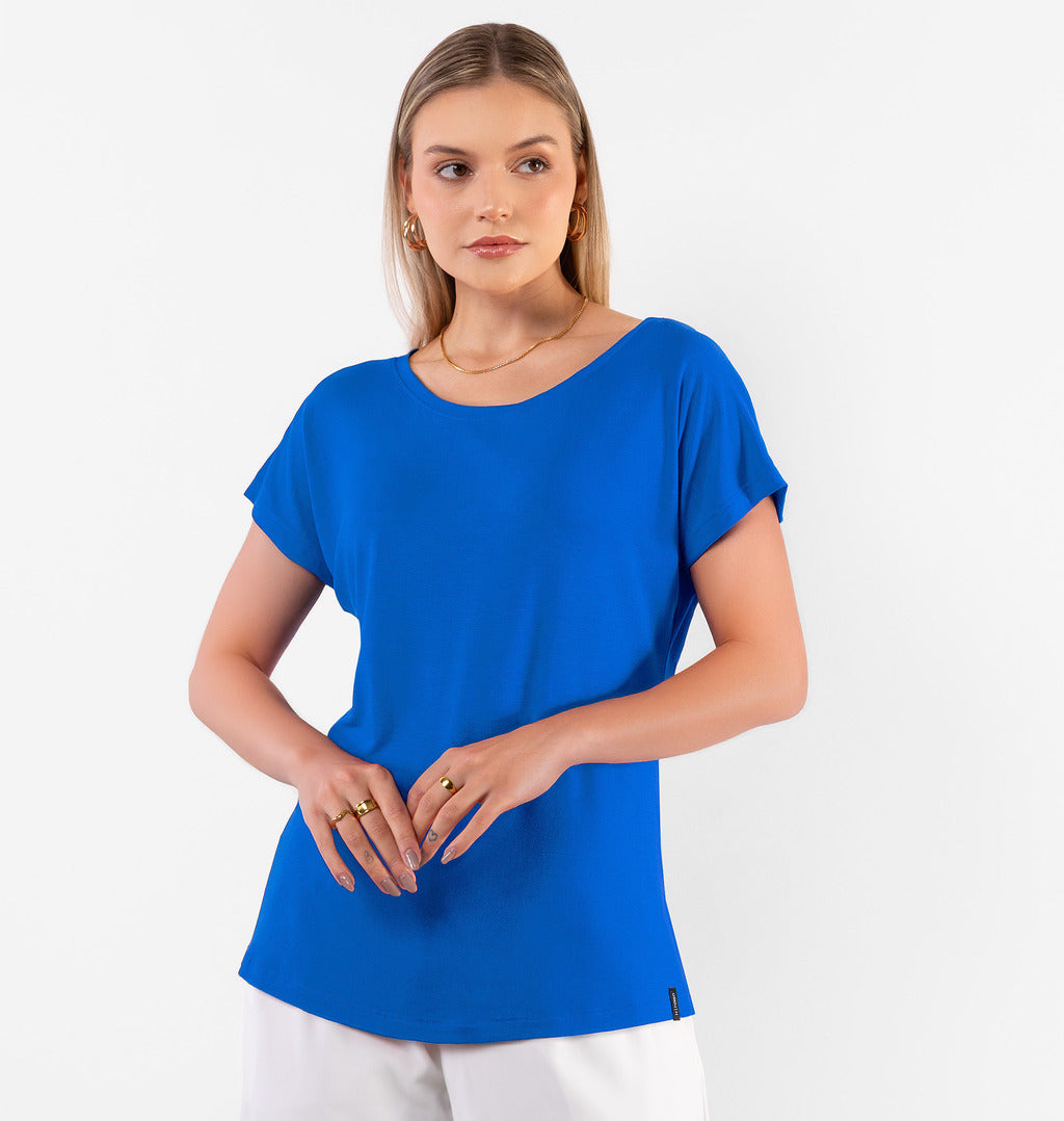 Blusa Básica Decote Canoa