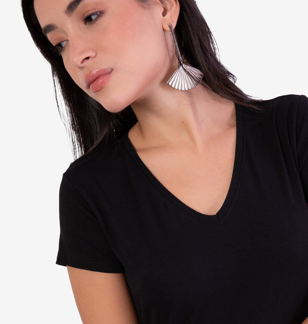 Blusa Básica Com Decote V