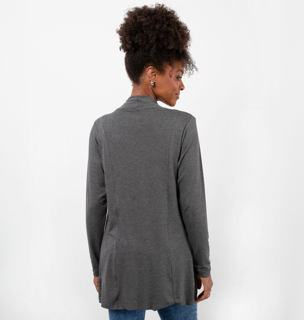 Cardigan Com Recortes Assimétrico