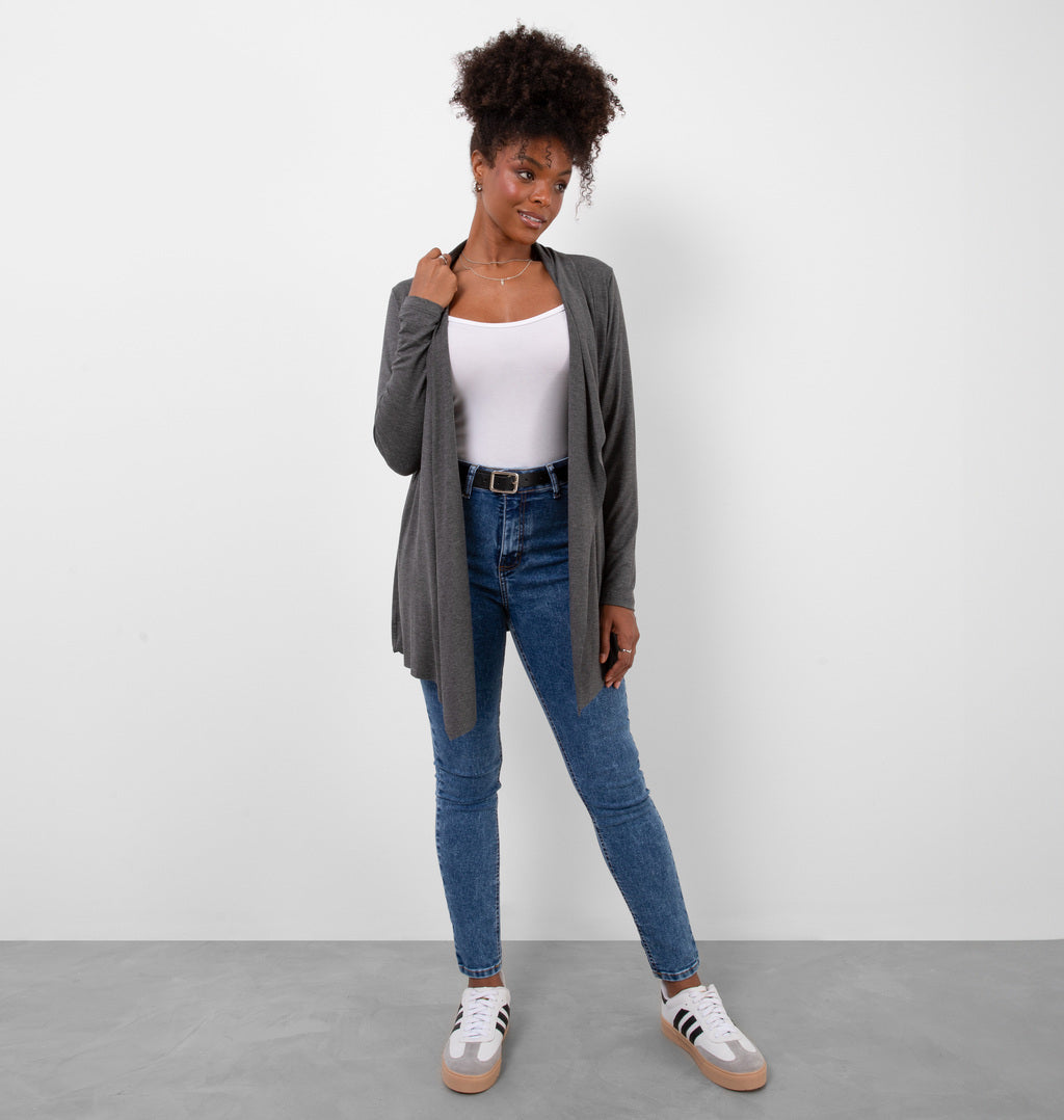 Cardigan Com Recortes Assimétrico