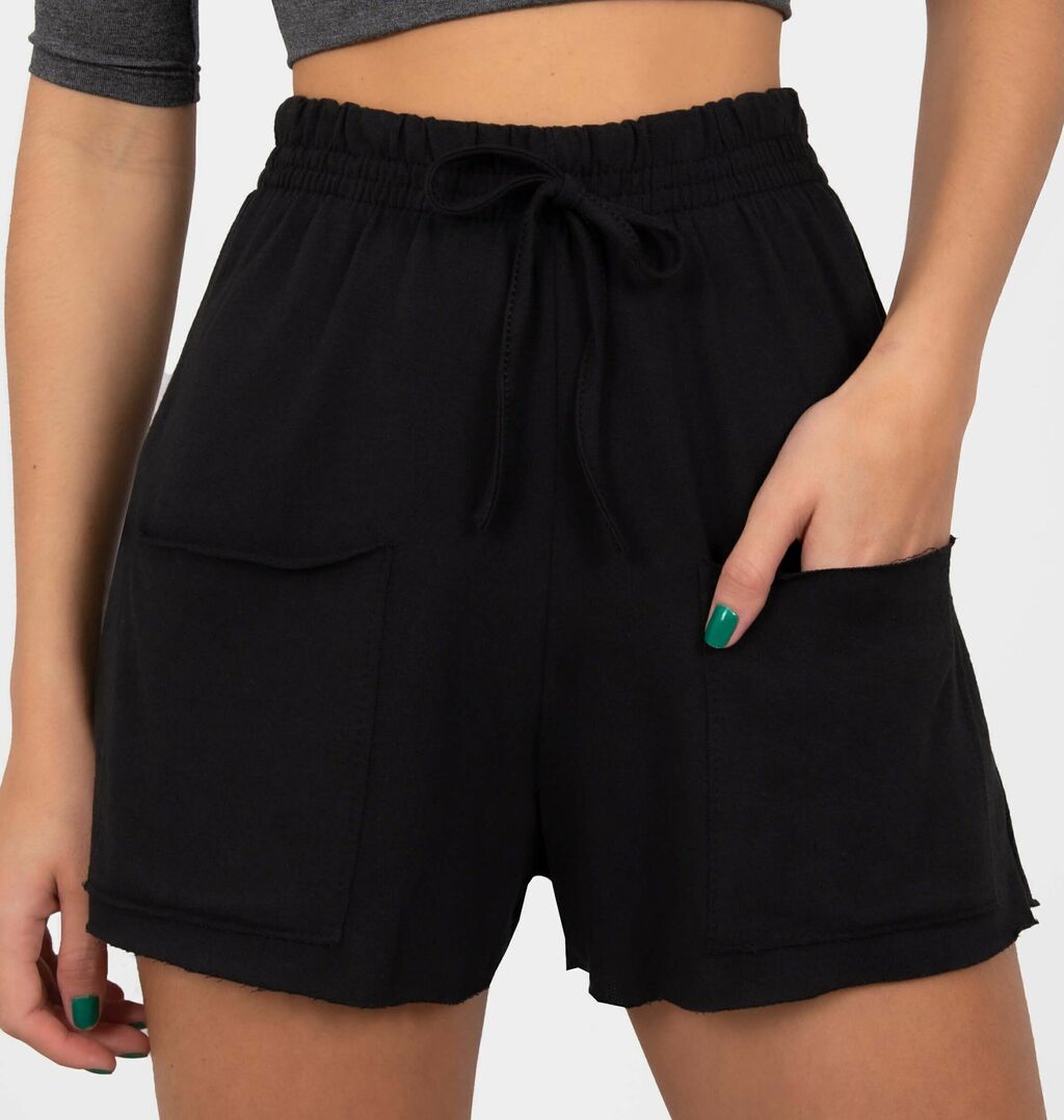 Short Maxi Bolso A Fio Moletinho