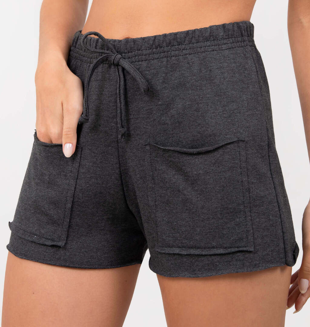Short Maxi Bolso A Fio Moletinho