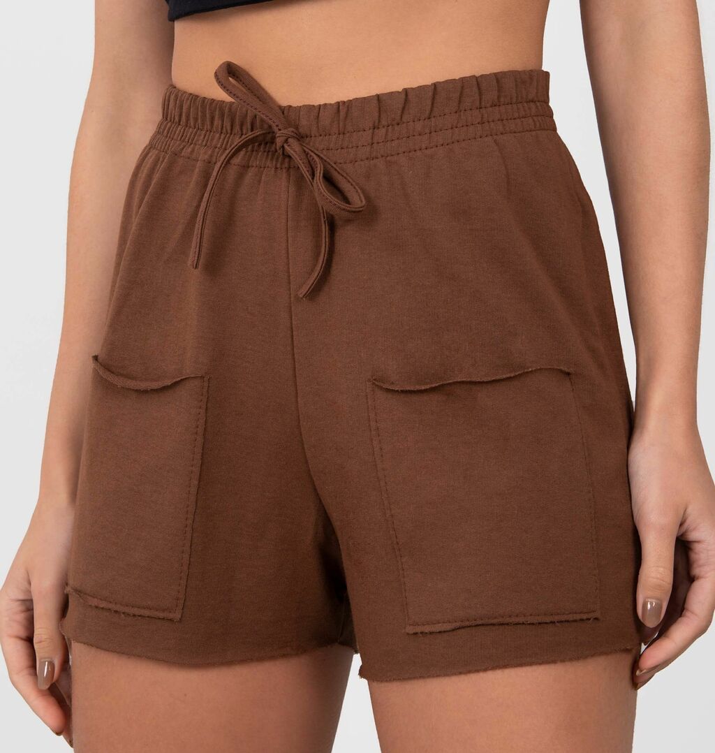 Short Maxi Bolso A Fio Moletinho