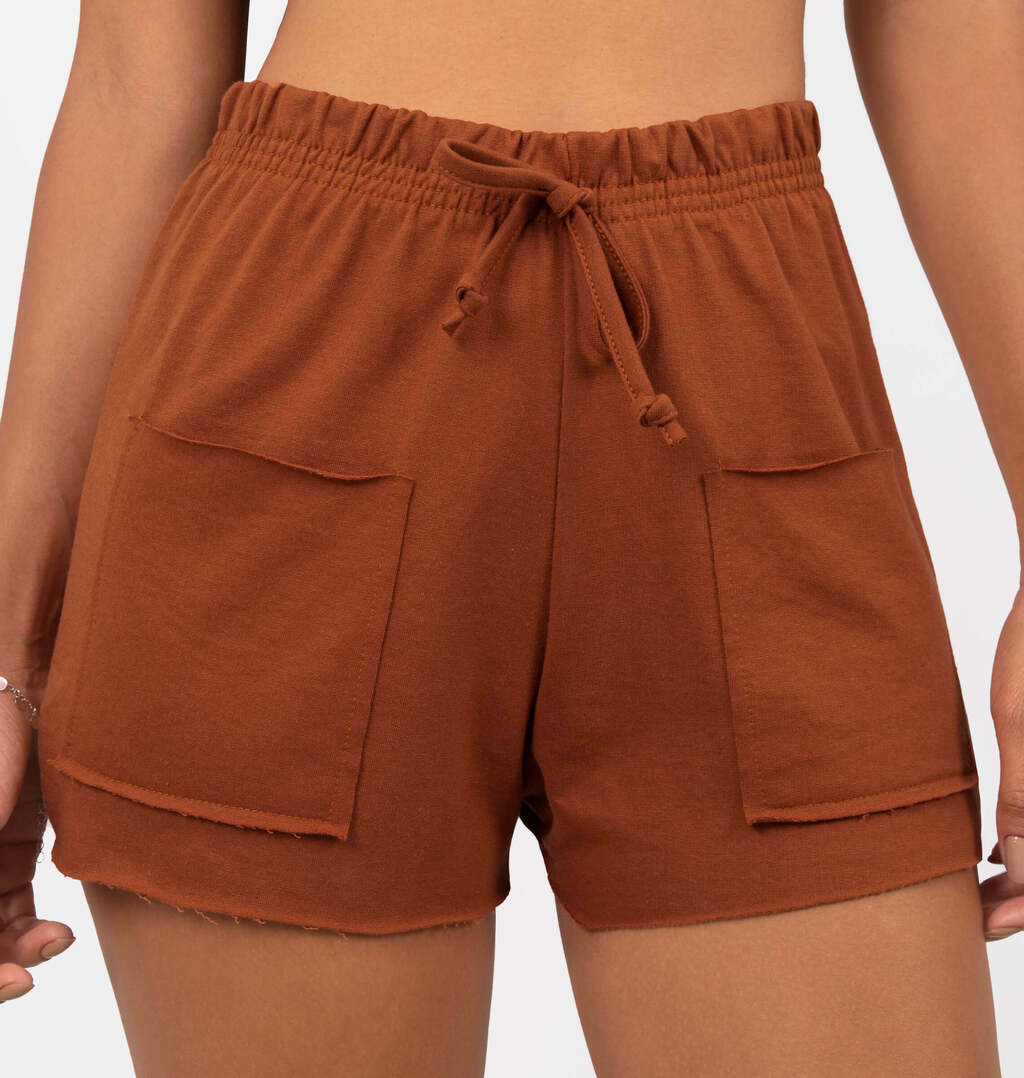 Short Maxi Bolso A Fio Moletinho