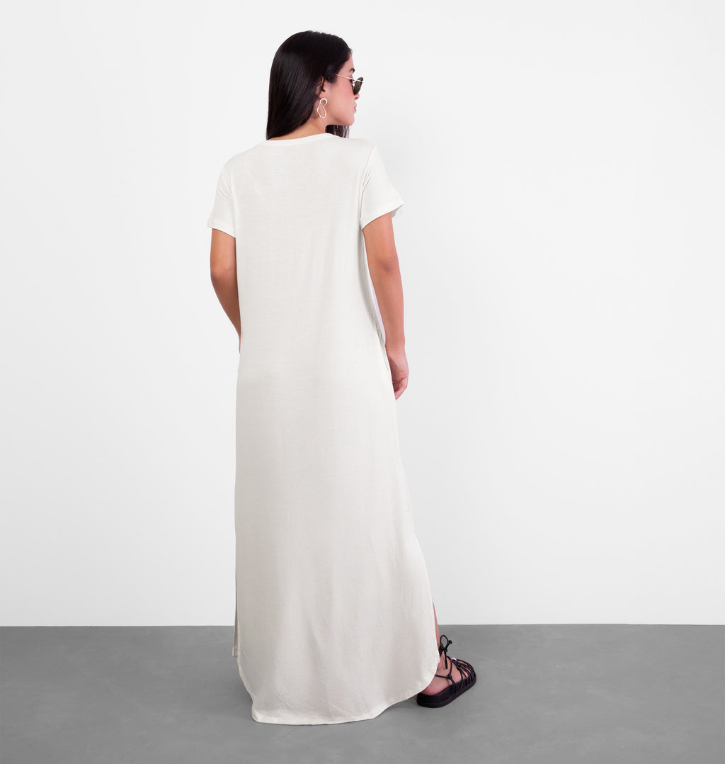 Vestido Tee Dress Longo Com Bolso