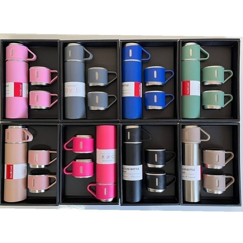 Kit Garrafa Térmica Inox com 3 Xícaras