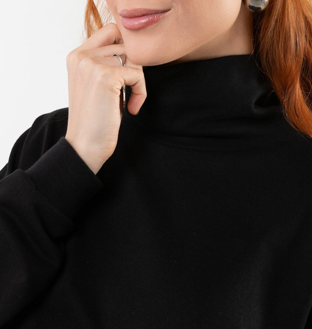 Blusão Cropped Gola Alta