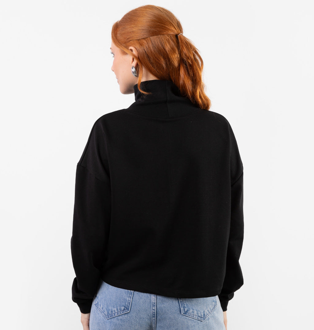 Blusão Cropped Gola Alta