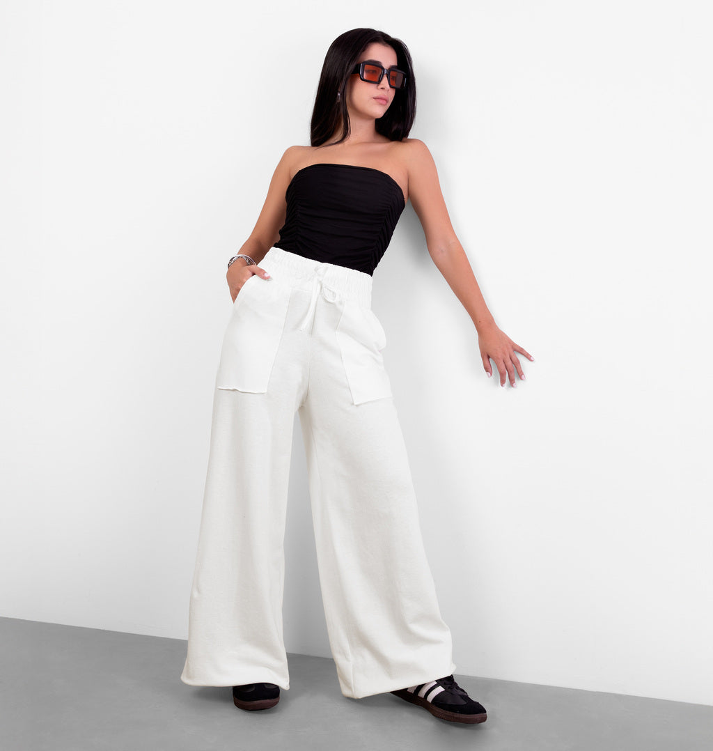 Calça Pantalona Moletinho Bolso A Fio