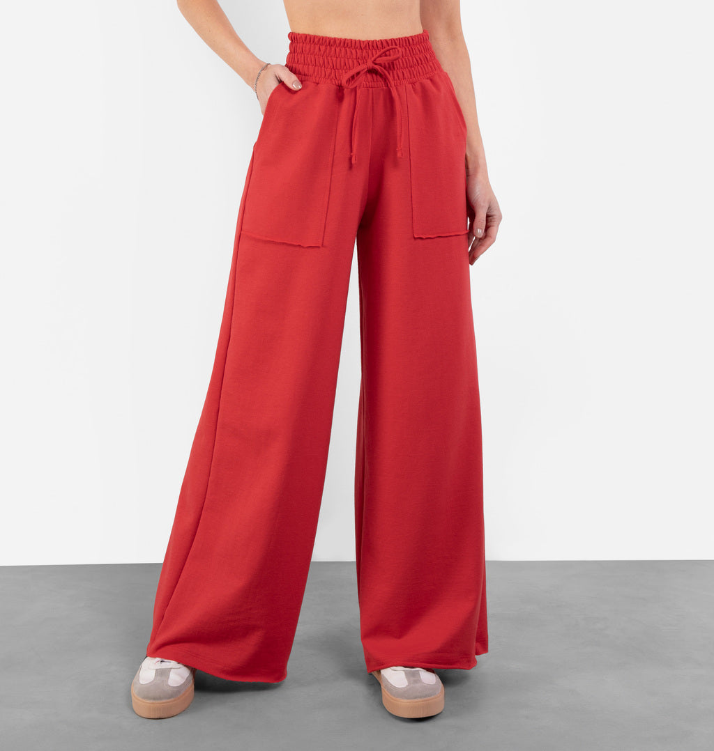 Calça Pantalona Moletinho Bolso A Fio