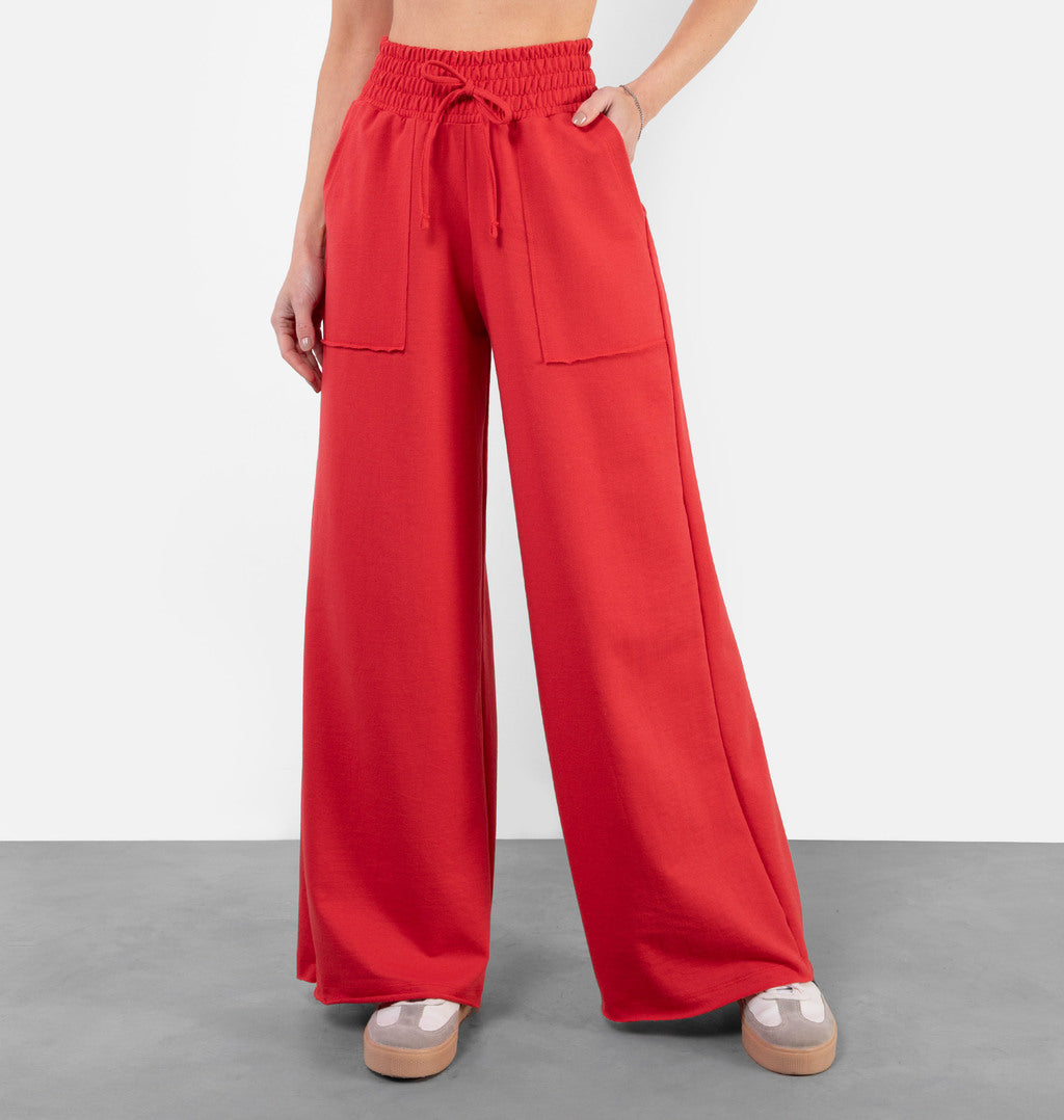 Calça Pantalona Moletinho Bolso A Fio