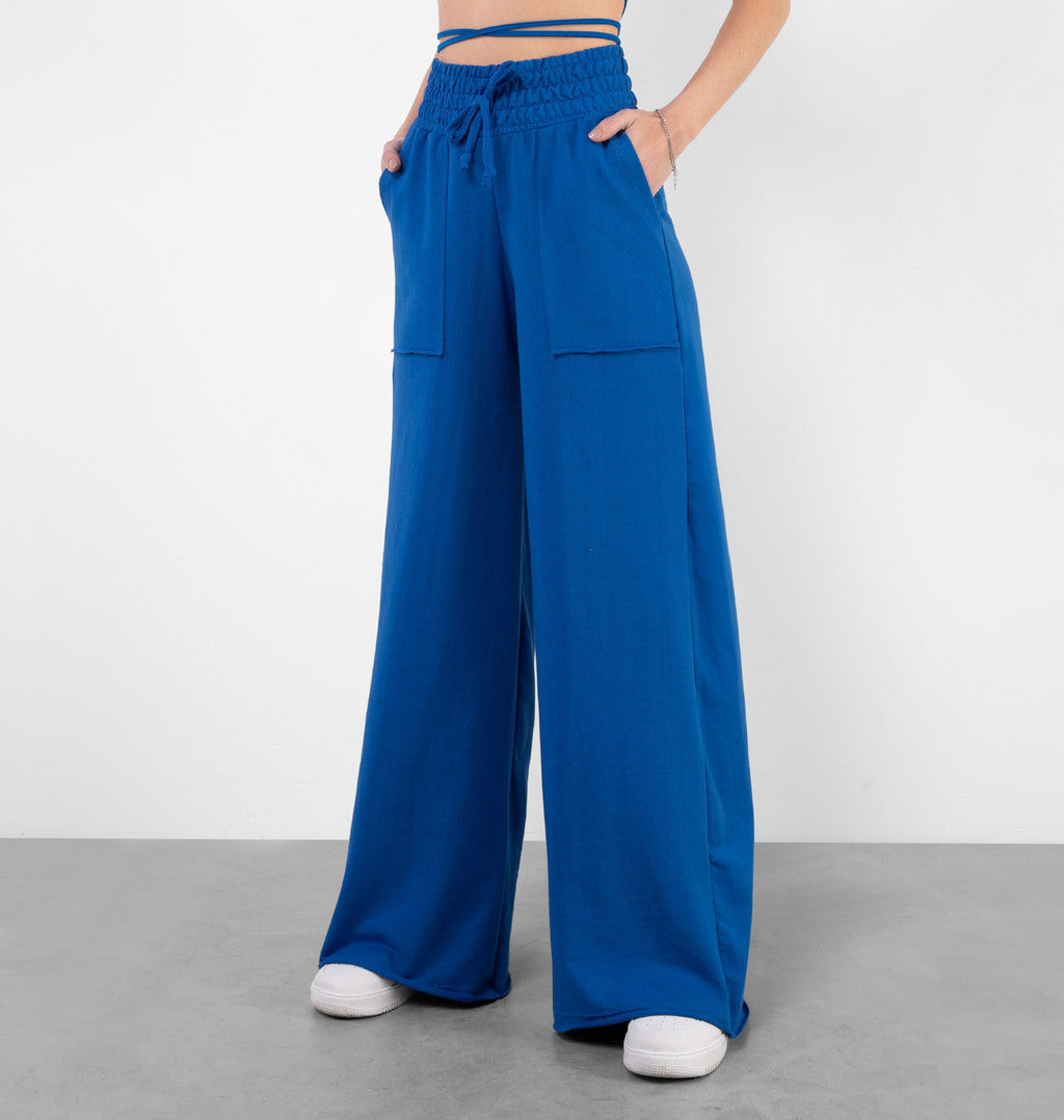 Calça Pantalona Moletinho Bolso A Fio