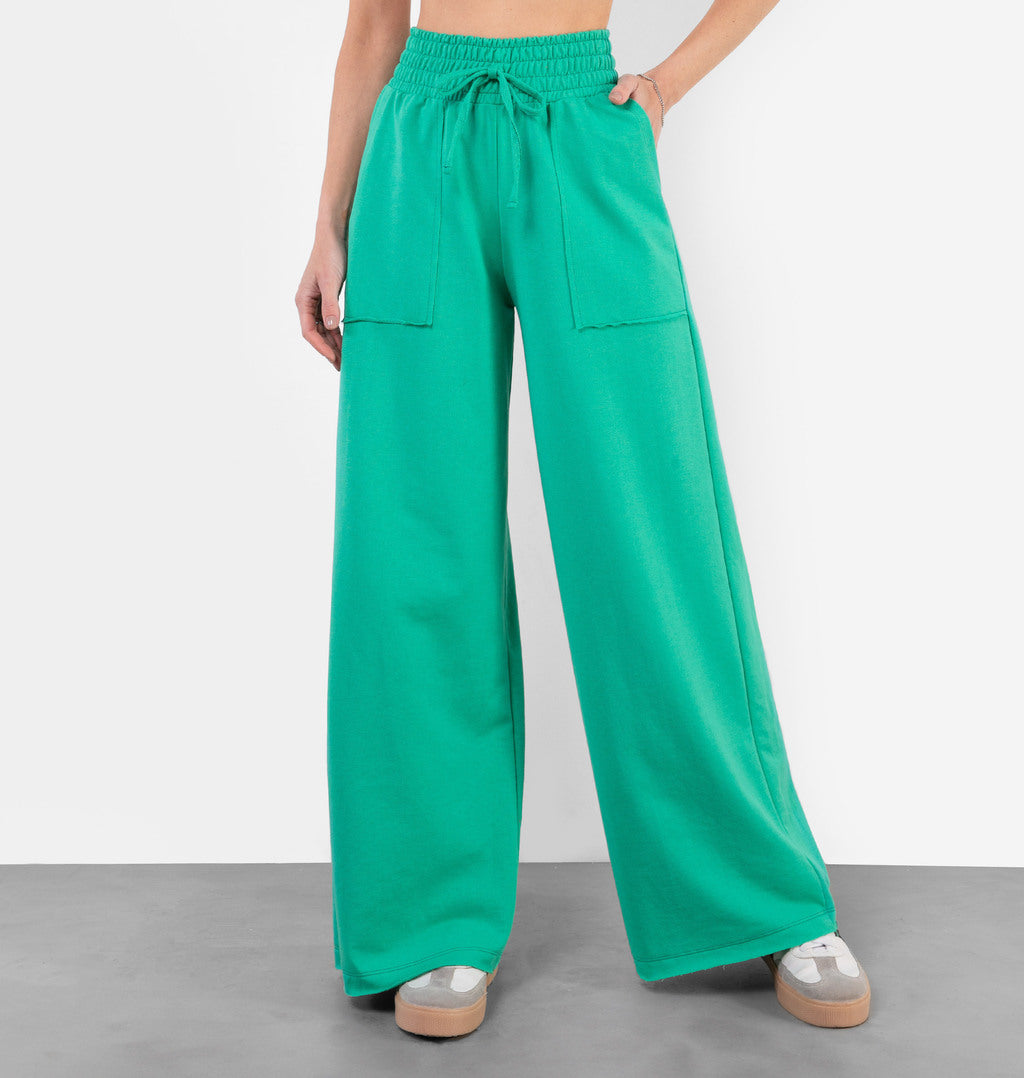 Calça Pantalona Moletinho Bolso A Fio