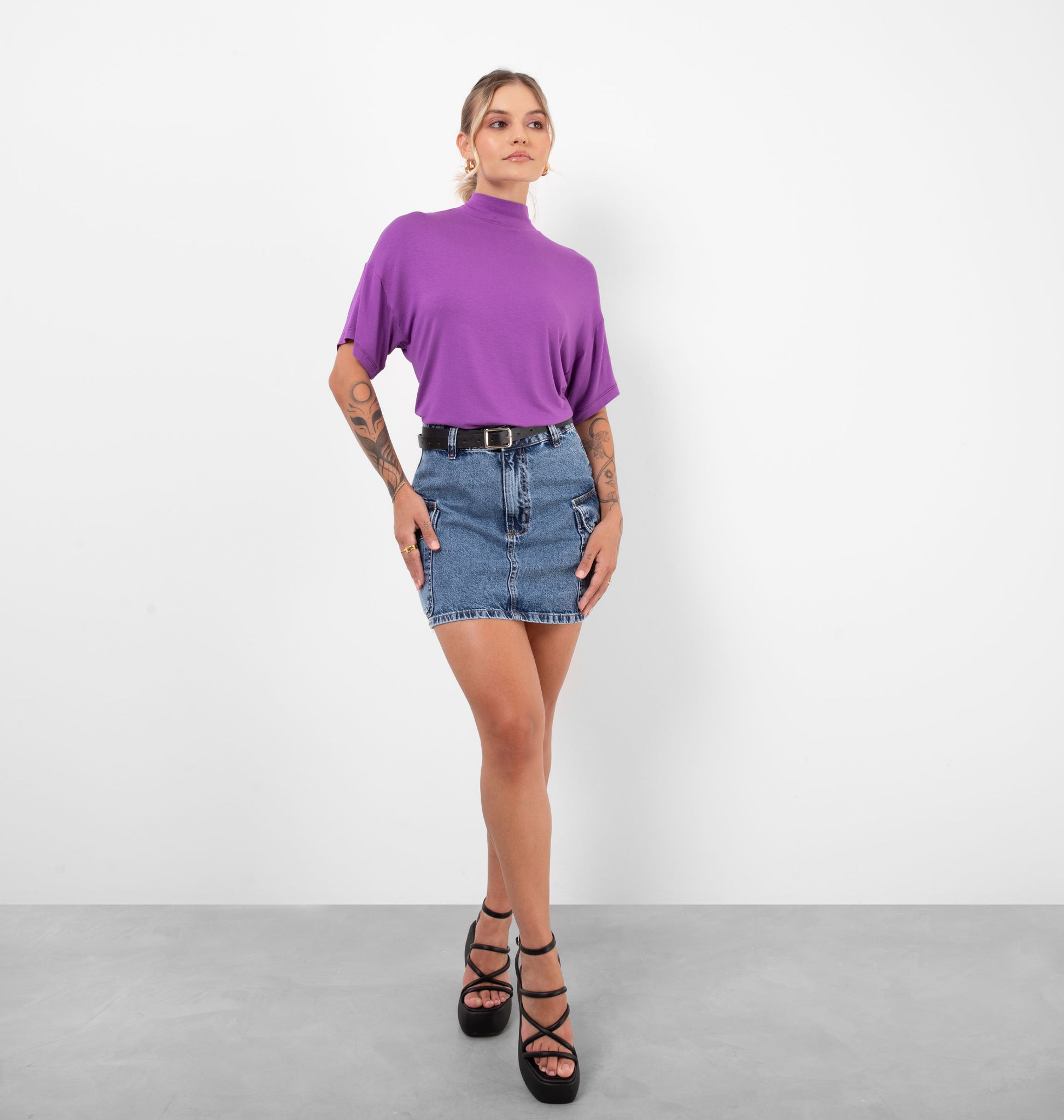 Blusa Gola Alta Ampla