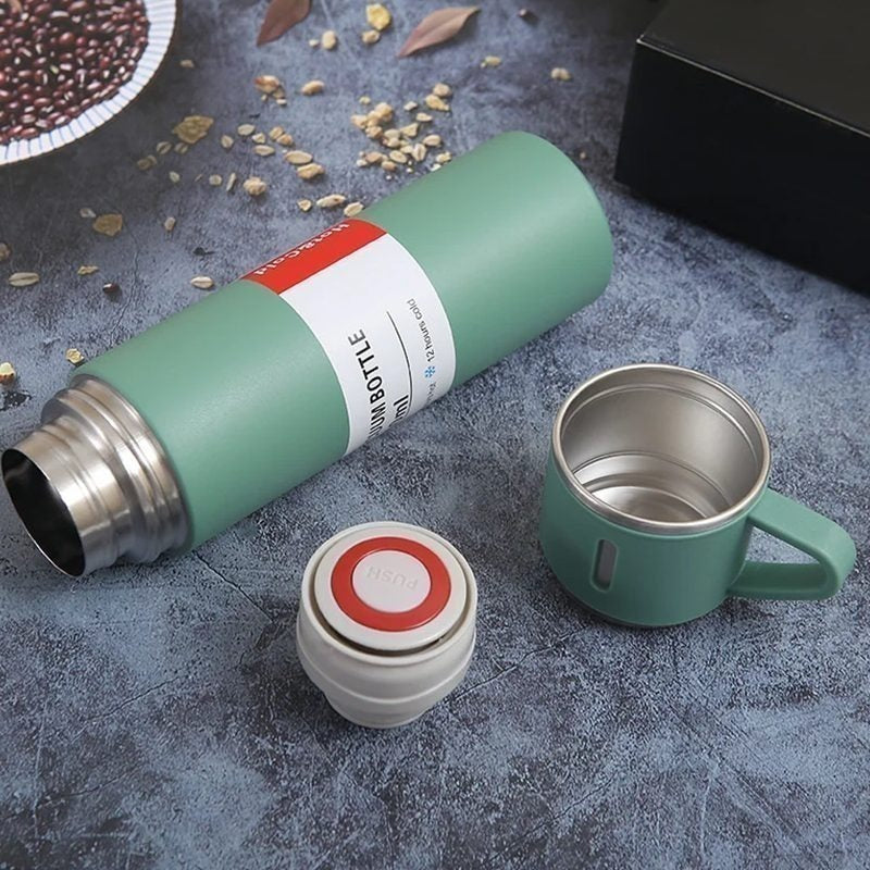 Kit Garrafa Térmica Inox com 3 Xícaras