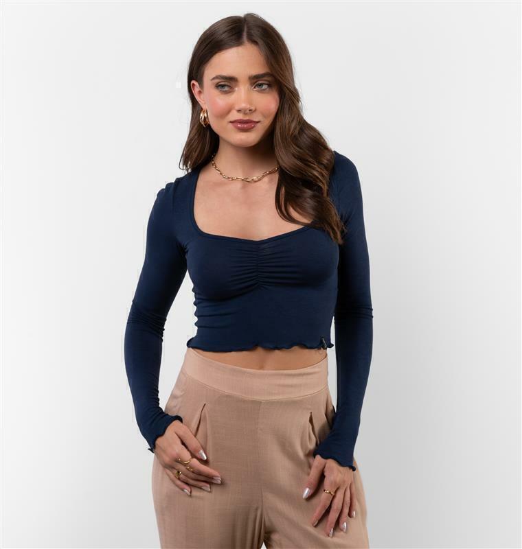 Blusa Decote Quadrado Com Franzido
