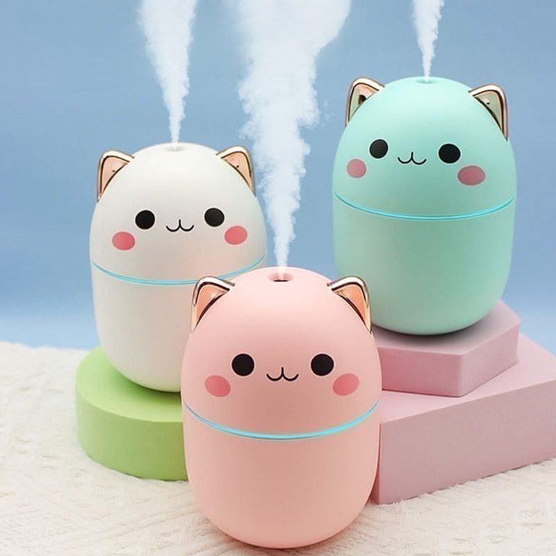 Umidificador Difusor De Ar Climatizador Aromático Gatinho
