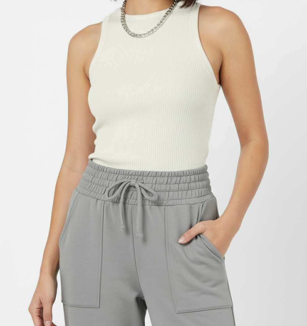 Calça Pantalona Moletinho Bolso A Fio
