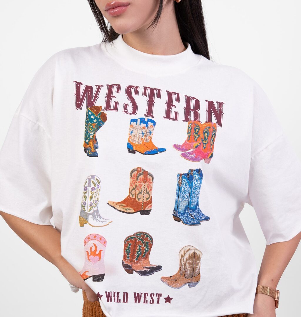 T-Shirt Over Estampa Western