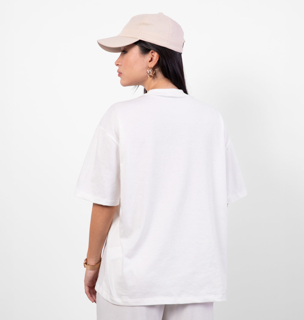 T-Shirt Over Estampa Bossa e Brisa