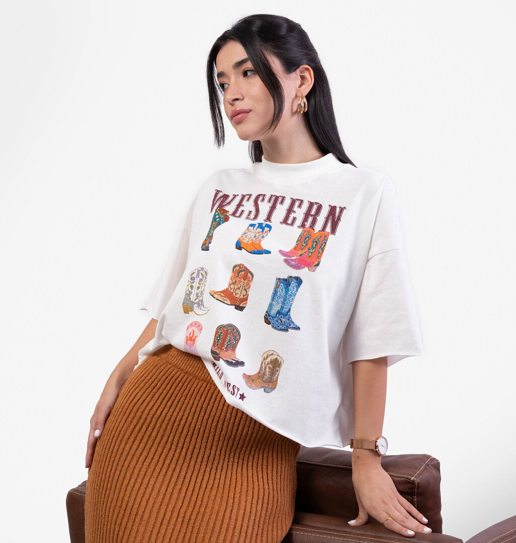 T-Shirt Over Estampa Western